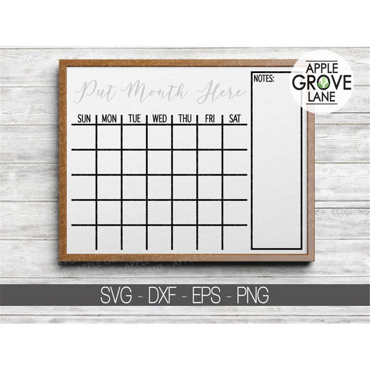 Monthly Calendar Svg - Blank Calendar Svg - Calendar Outline - Inspire ...