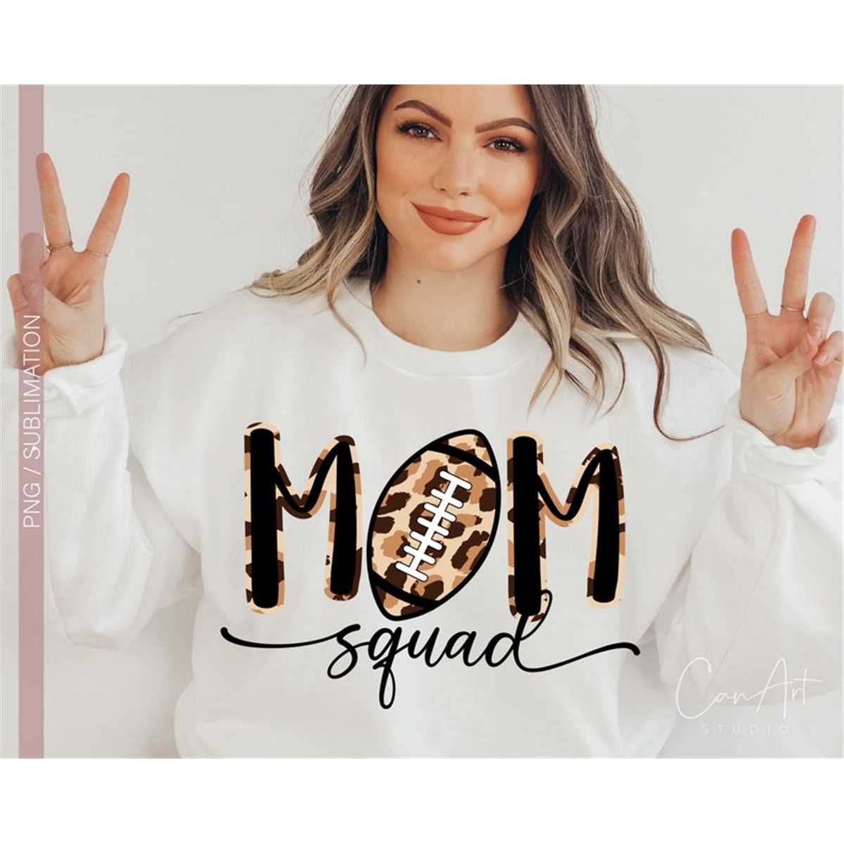 Football Mom Squad Png, Football Leopard Cheetah Printable Inspire