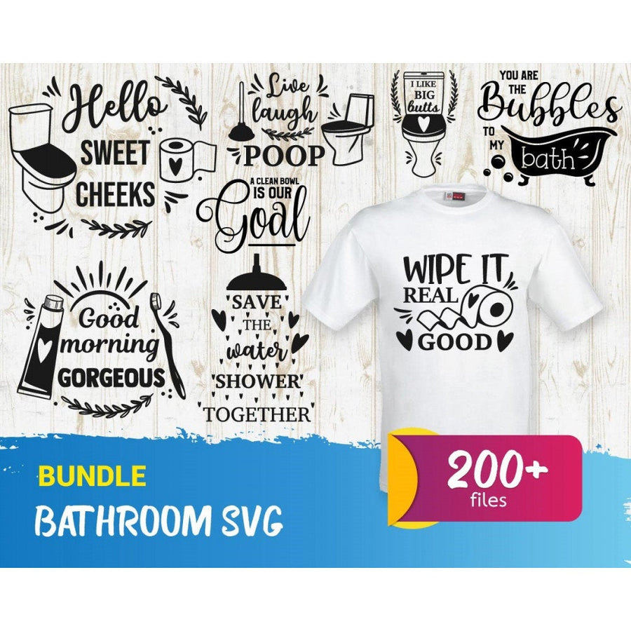Bathroom Svg, Bathroom Svg Bundle, Bathroom Sign Svg, Washro | Inspire ...