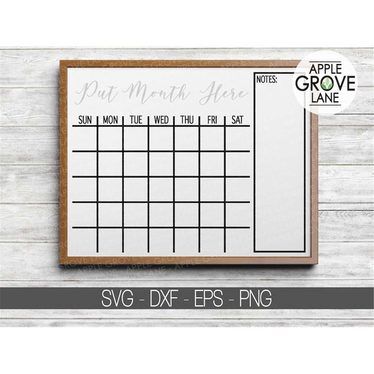Monthly Calendar Svg - Blank Calendar Svg - Calendar Outline - Inspire ...
