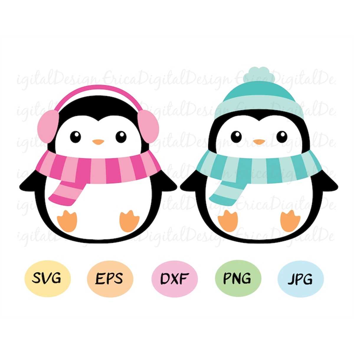Cute penguins SVG cut file Kawaii penguin vector cutting fil - Inspire