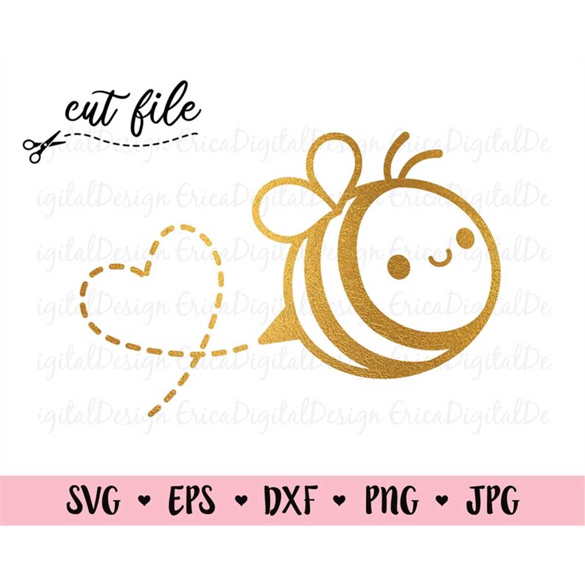 Bee SVG cut file Cute Bumble bee Kawaii Honeybee Tumbler des | Inspire ...