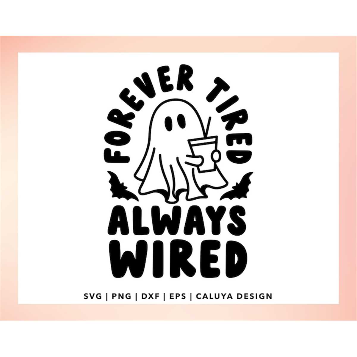 Cute Ghost SVG | Ghost with Coffee SVG | Halloween Coffee SV - Inspire