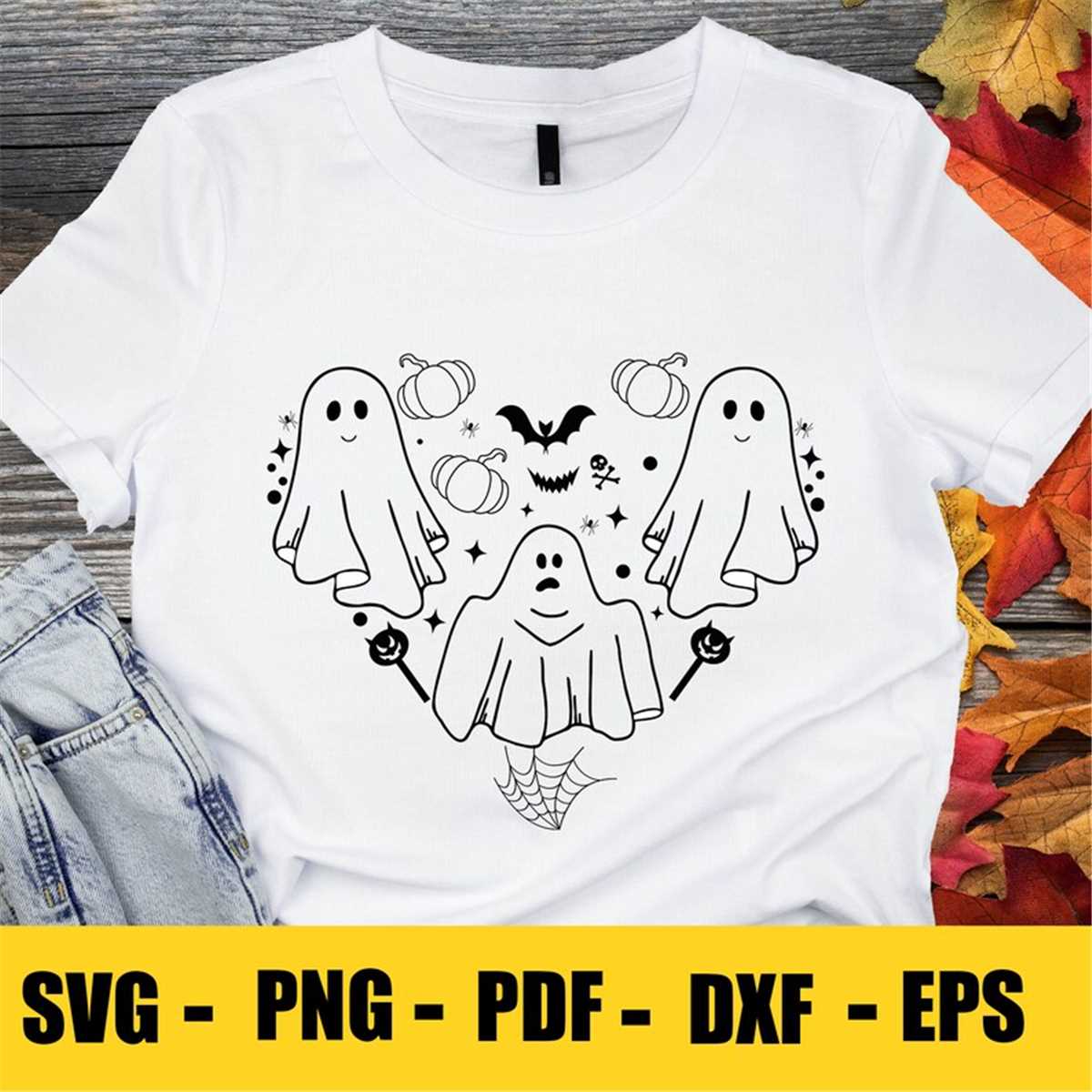 Ghost Heart SVG, Halloween Svg, Spooky Season Svg, Ghost Cli Inspire