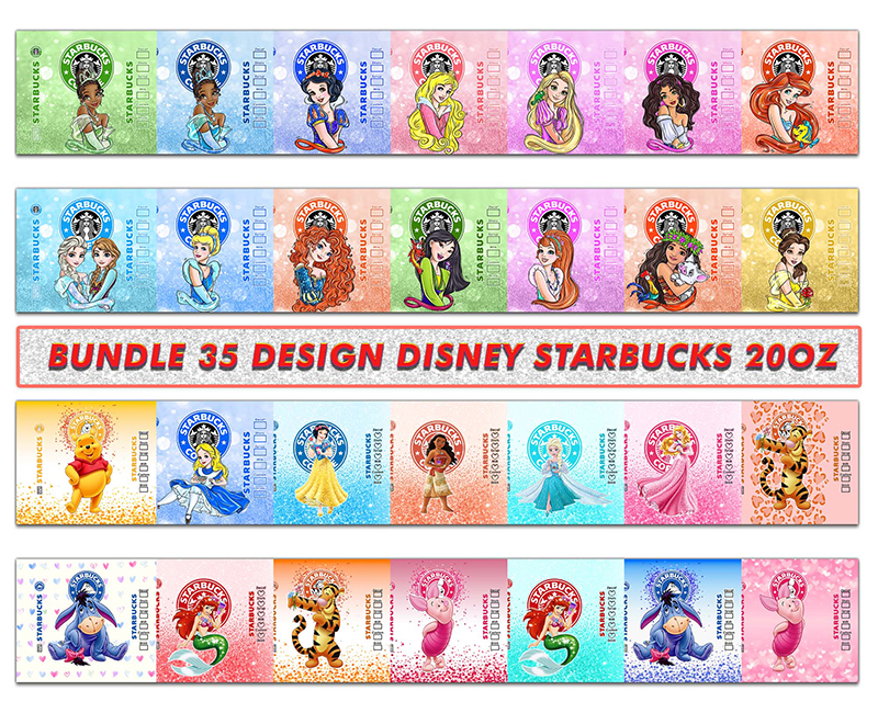 Bundle 35 Designs Disney Starbucks Tumbler Wrap Cartoon , Di | Inspire ...