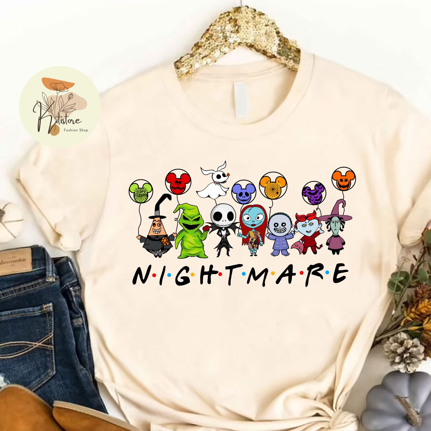 The Nightmare Before Christmas Jacks Eyes T-Shirt - Langarmshirt Mit Gruseldesign