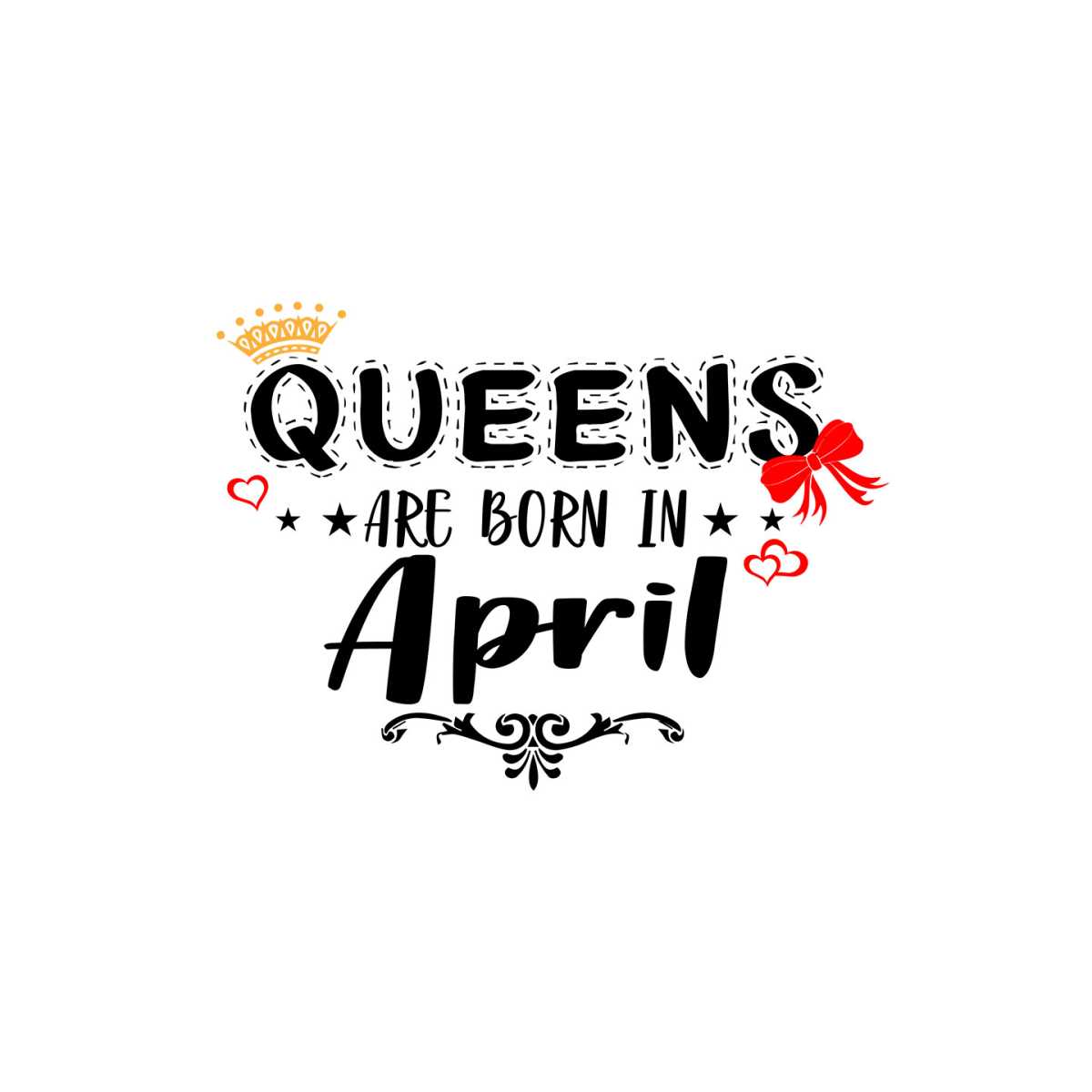 Queens are born in april Svg, Birthday Svg, Happy birthday S | Inspire ...