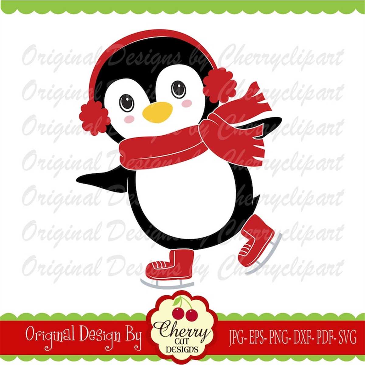 Skating Penguin svg png jpg Silhouette & Cricut Cut Files, P | Inspire ...