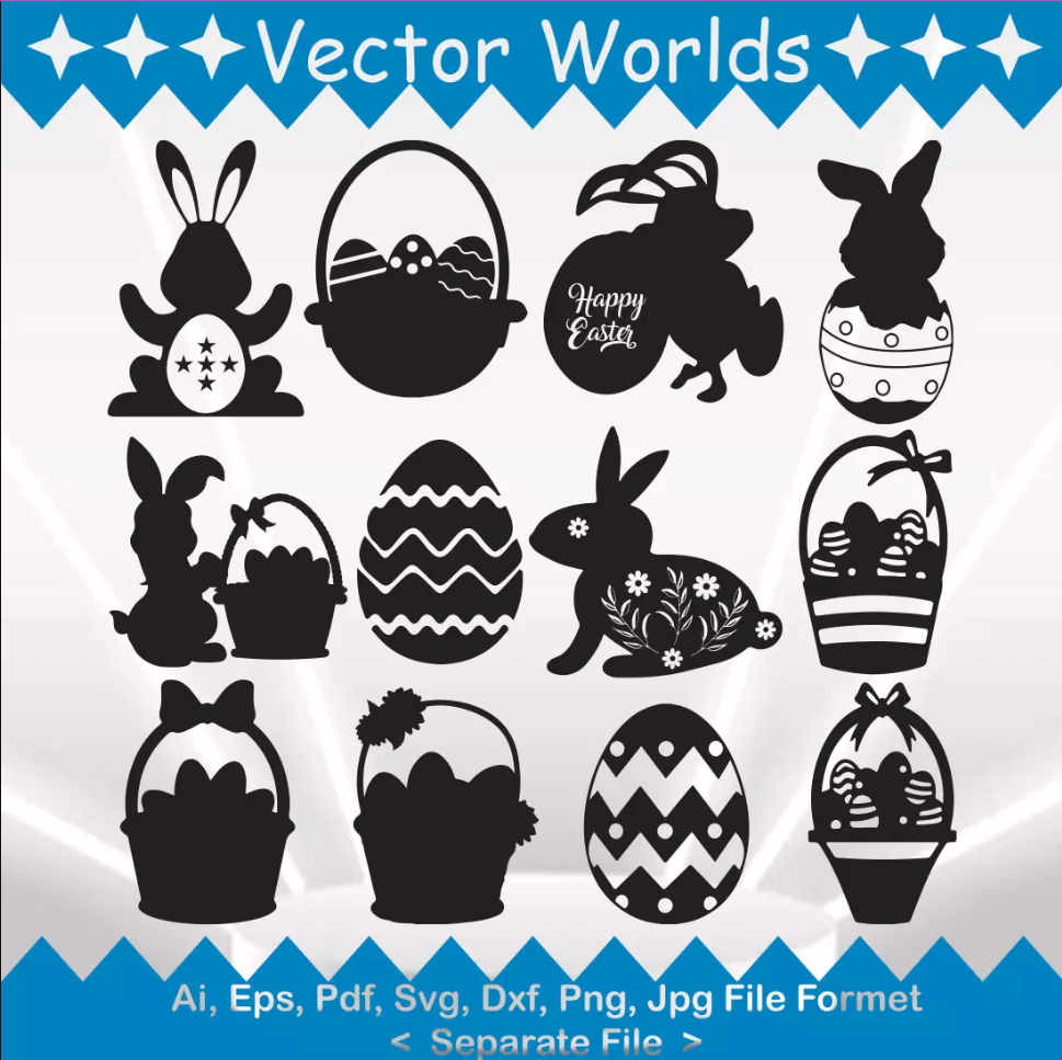 Easter Basket svg, Easter Baskets svg, Easter, Basket, SVG, Inspire
