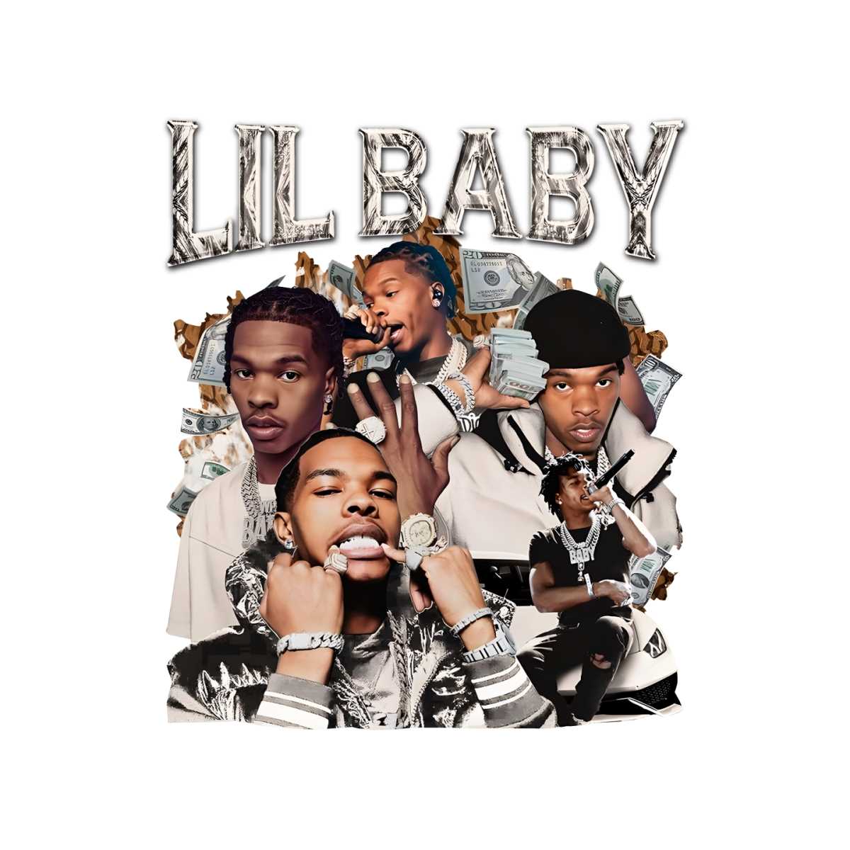 Baby Rapper Wallpaper Vintage Lil baby Rapper PNG Sublimation Download | Inspire Uplift