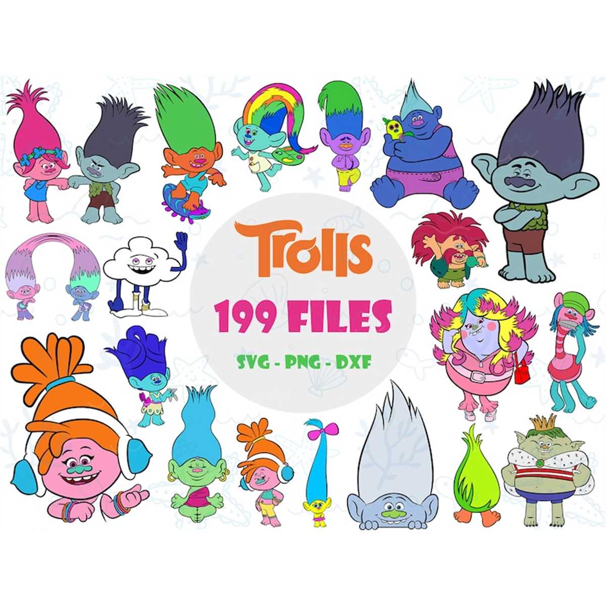 Trolls SVG Bundle, Trolls Birthday SVG, Trolls Png, Trolls C - Inspire