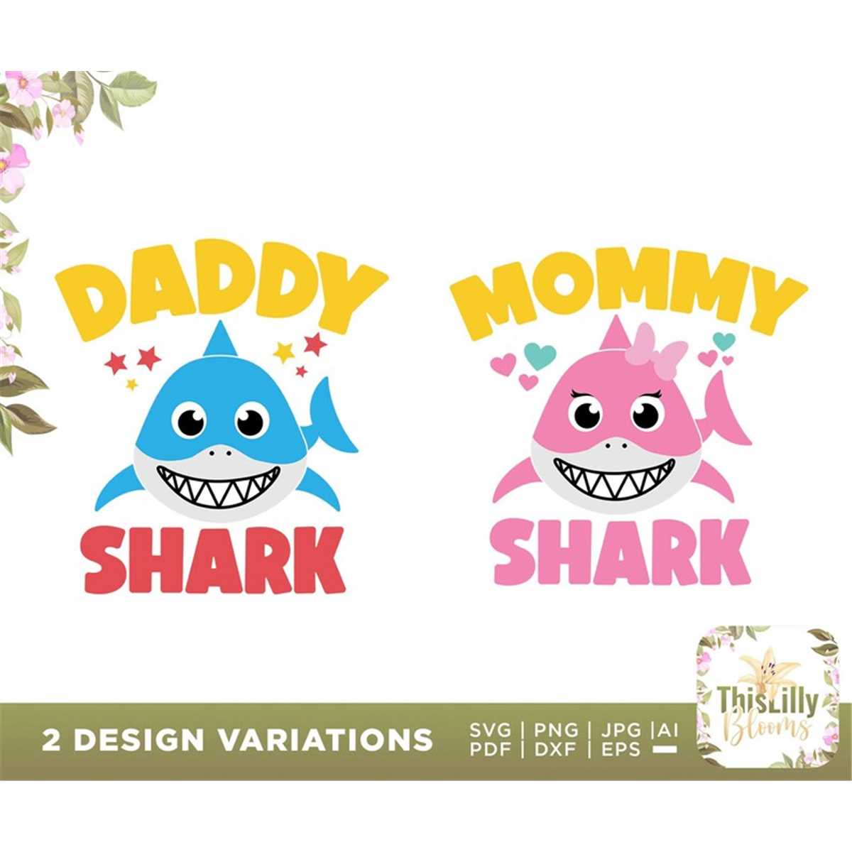 Mommy Shark Svg, Daddy Shark Svg, Shark Family Svg, mom shar - Inspire Uplift
