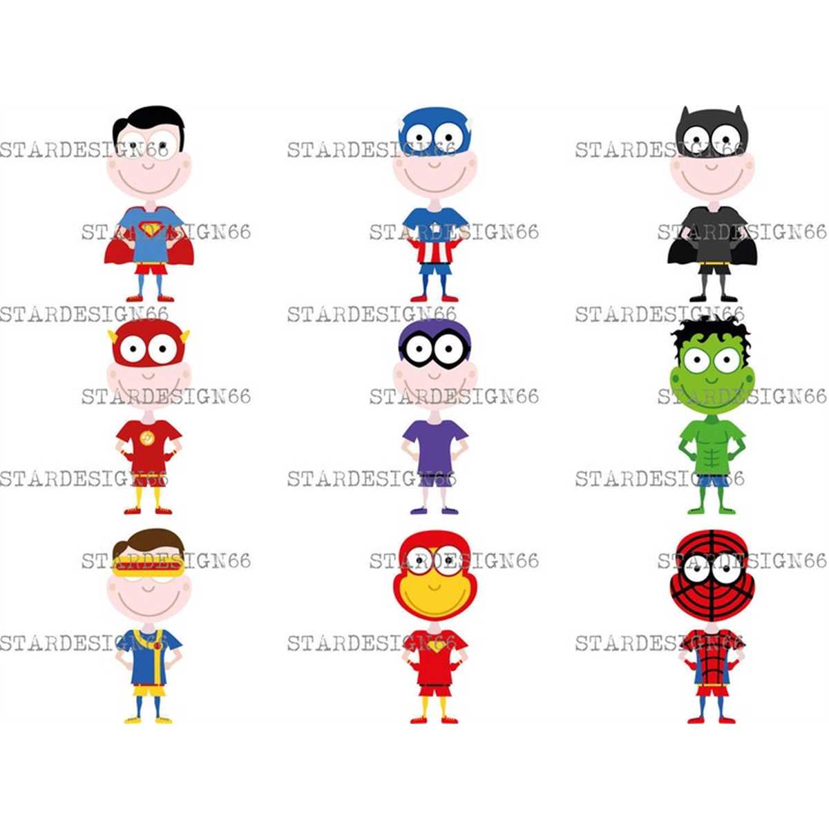 Digital EPS PNG Superheroes vector clipart template inst Inspire