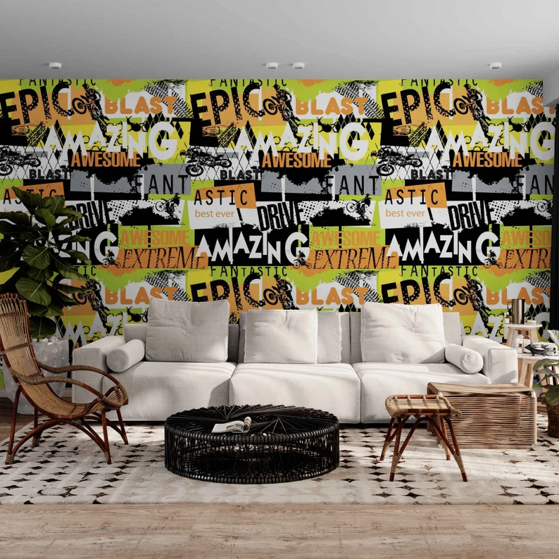Custom Vinyl Wallpaper Colors Motorcyclist Mural Wallpapers | Inspire ...
