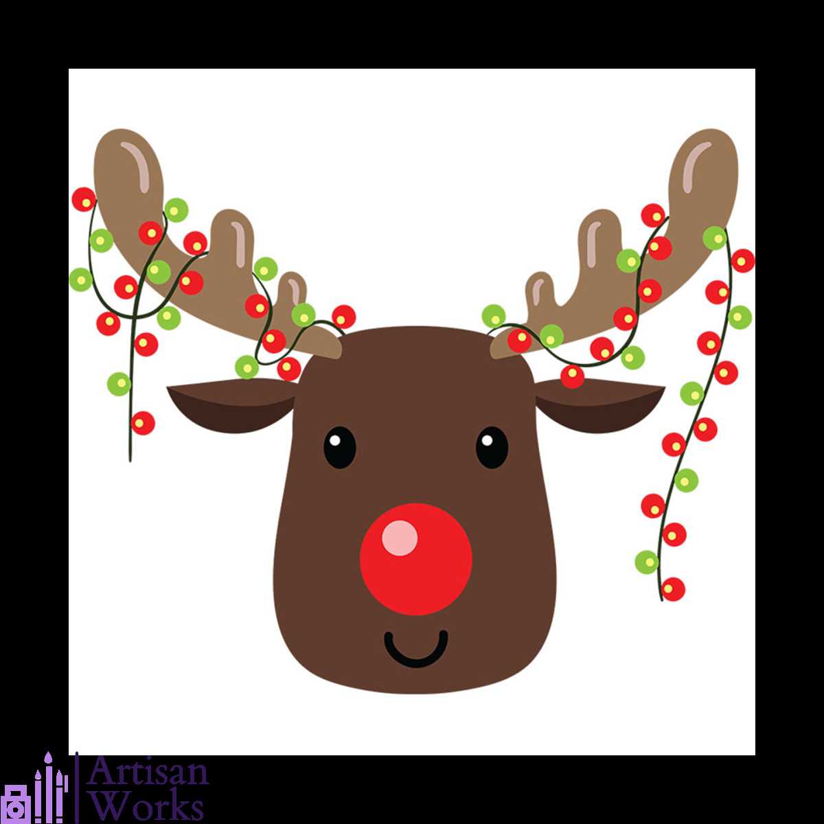Reindeer With Christmas Lights Svg Christmas Svg Reindeer Inspire
