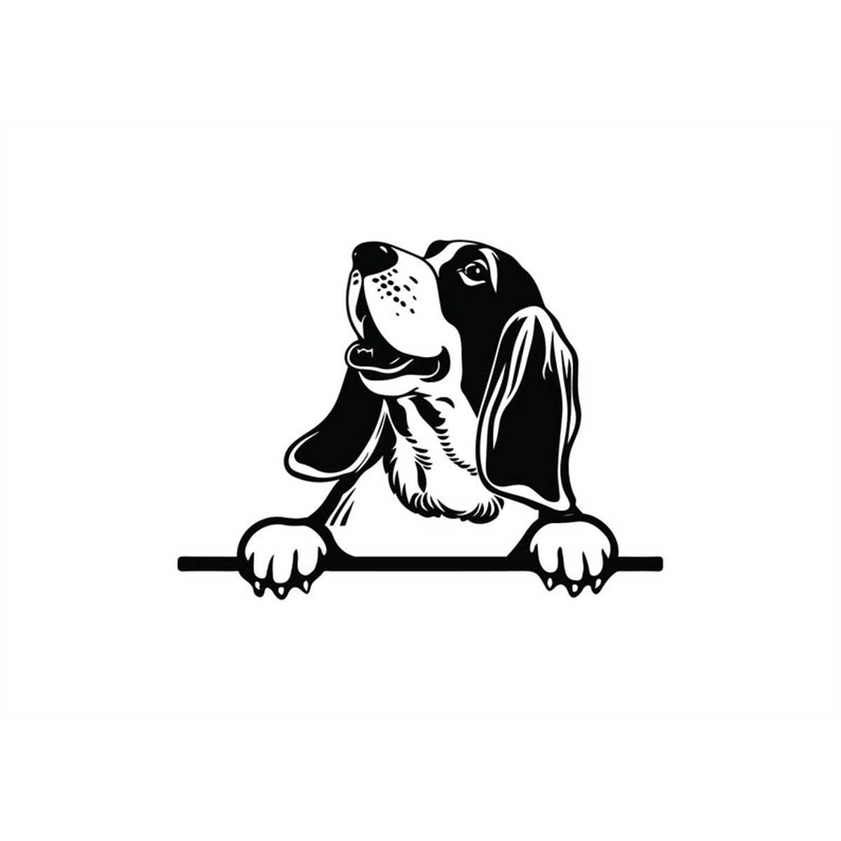PEEKING BASSET HOUND Svg, Peeking Basset Hound Clipart, Peek Inspire