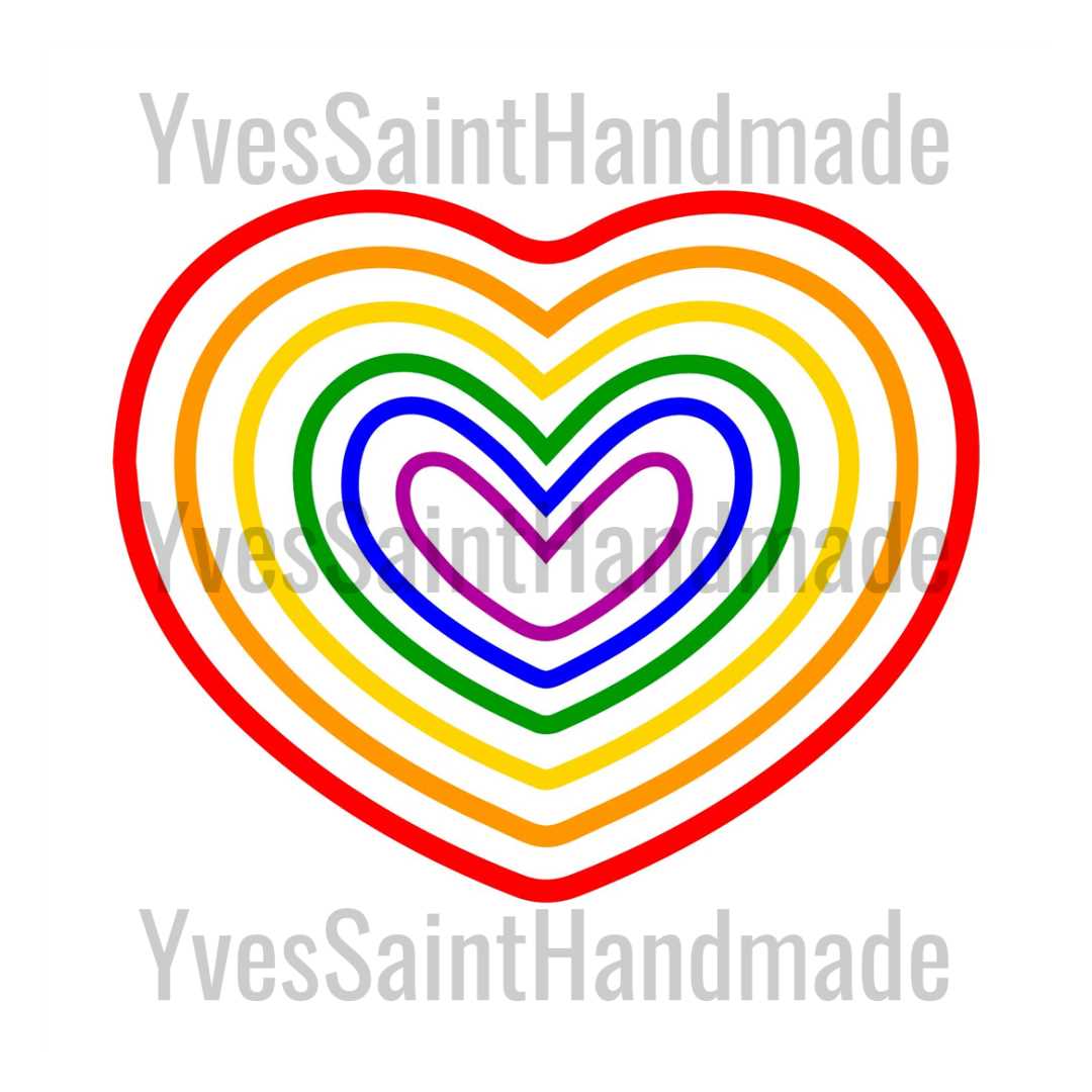 Pride Rainbow Heart Svg, Lgbt Svg, Rainbow Svg, Heart Rainbo | Inspire ...