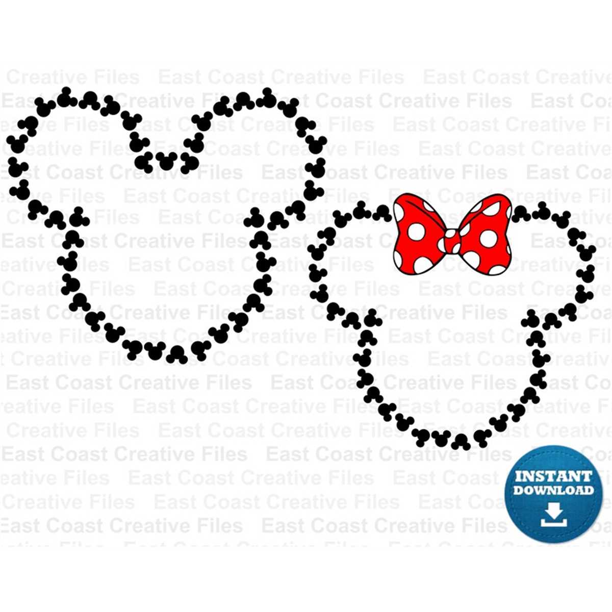 Mickey and Minnie heads SVG, svg, dxf, eps, png digital dow | Inspire ...