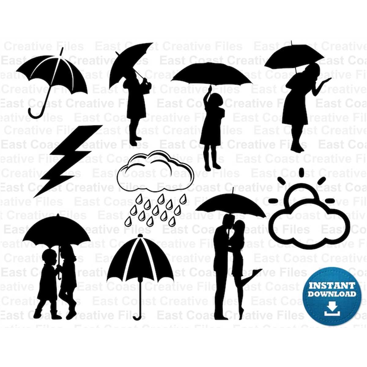 Rainy day SVG Bundle, PNG for sublimation or clipart, , dxf, - Inspire ...