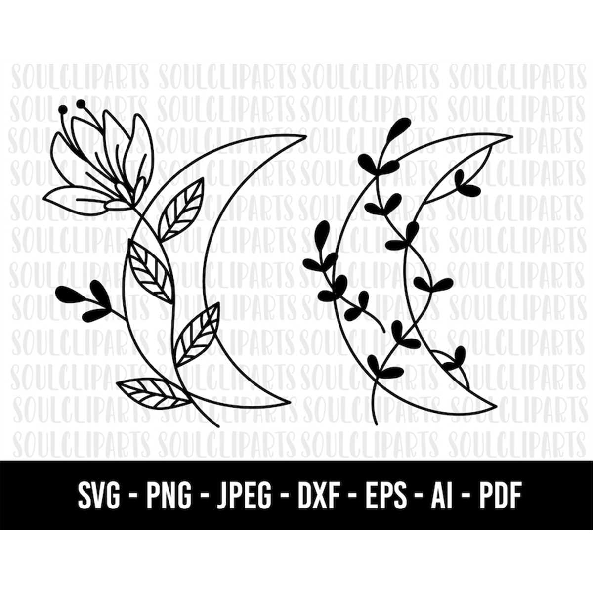 COD22Moon svg/Flowers Moon svg clipart/Boho svg/Celestial Inspire Uplift