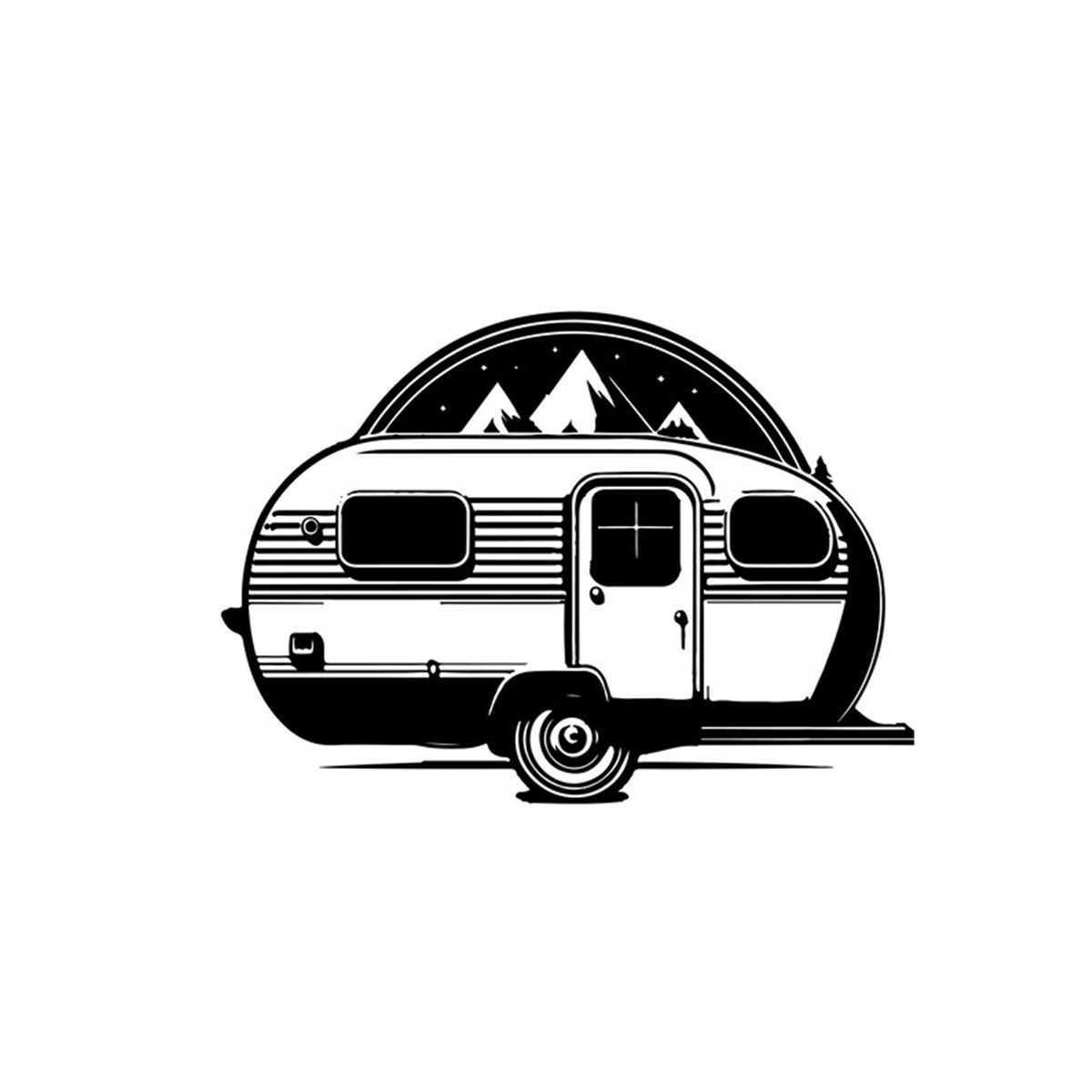 CAMPER CARAVAN SVG, Camper Clipart, Camping Svg, Camper Svg - Inspire