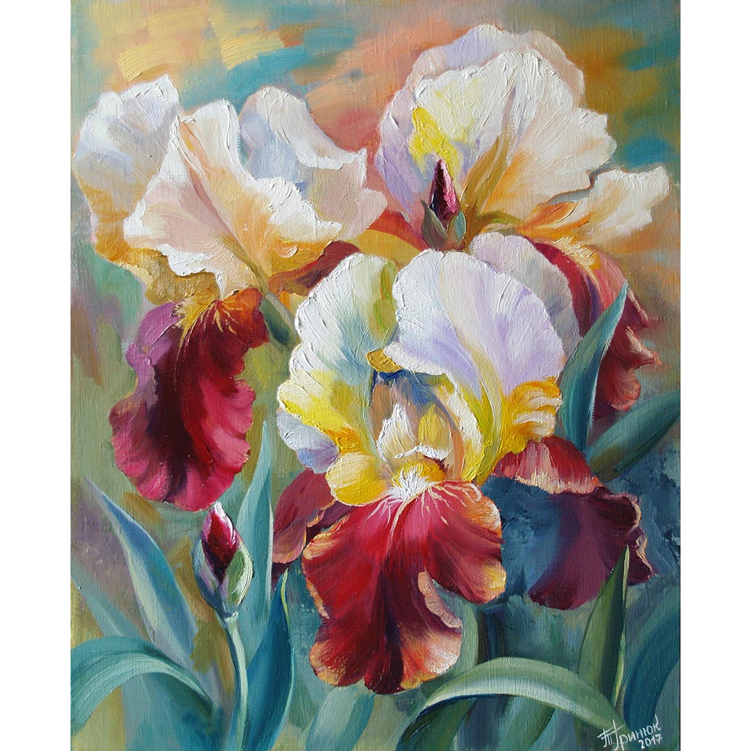 Irises flowers oil painting Flowers painting on canvas Flora | Inspire ...