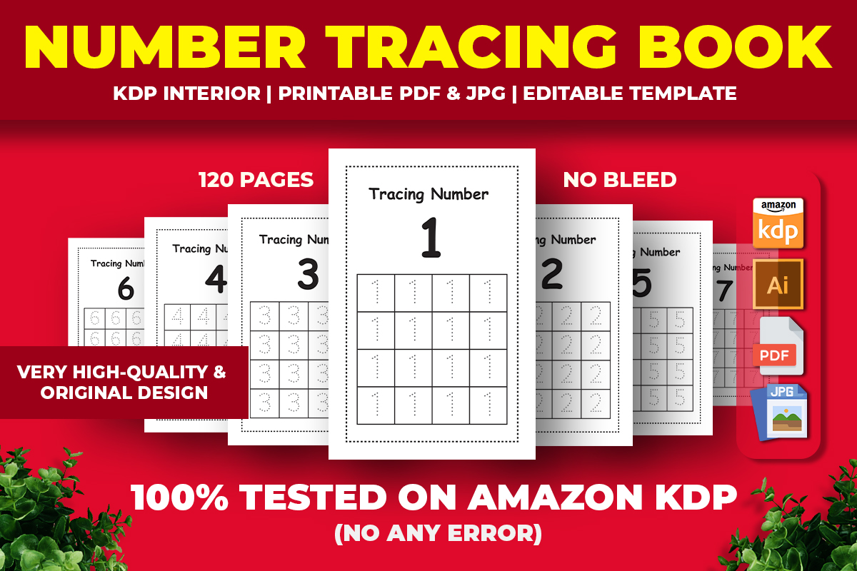 Number Tracing Book KDP Interior | Inspire Uplift