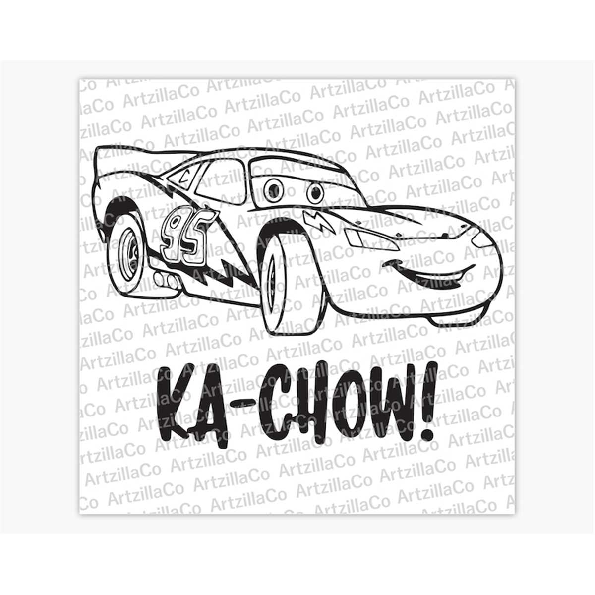 KaChow! Lightning McQueen Cars Digital Download SVG Inspire Uplift