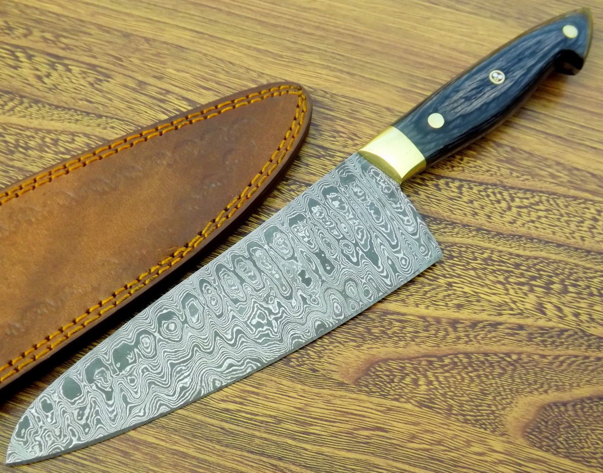 Handmade Damascus Chef Knife with Pine Cone Handle main image 0
