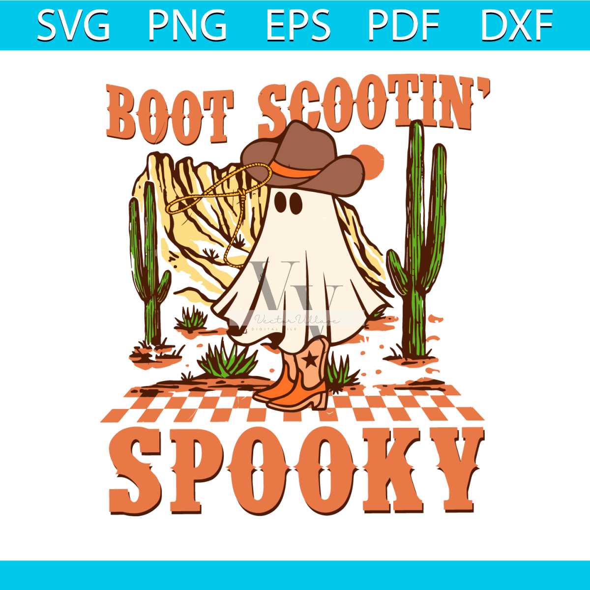 Boot Scootin Design Boot Scootin Spooky Cowboy Ghost SVG Graphic Design File | Inspire Uplift