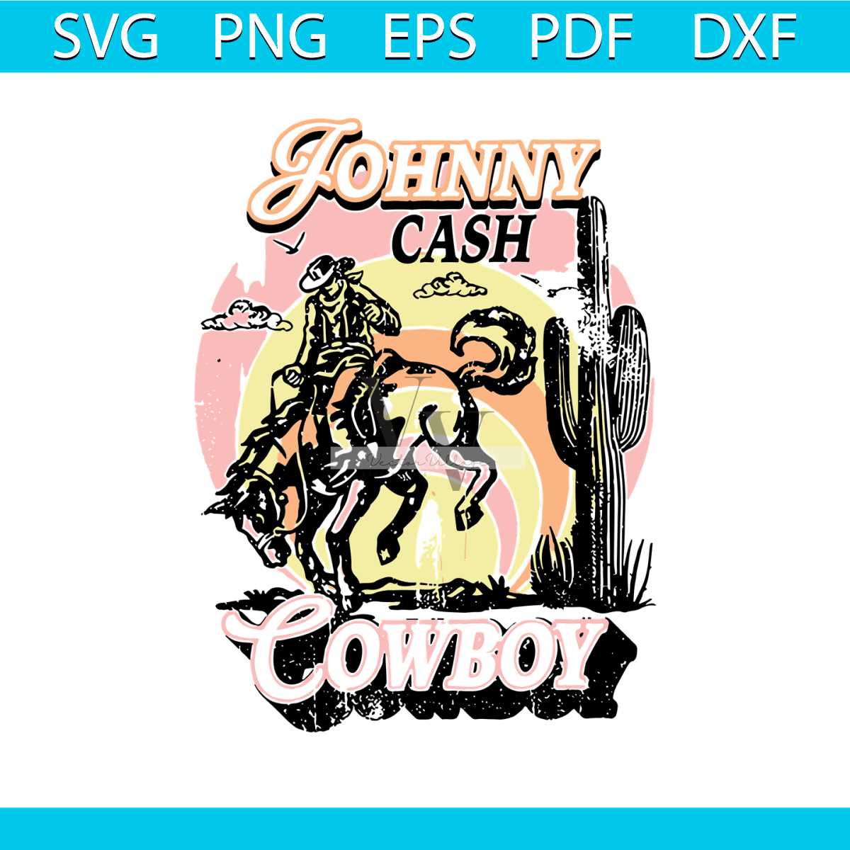 Johnny Cash Cowboy Western Country Music SVG Cricut File | Inspire Uplift