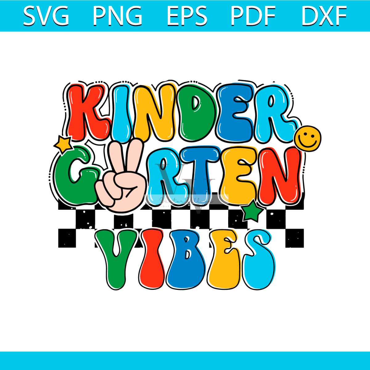 Kindergarten Vibes Back To School SVG Cutting Digital File | Inspire Uplift