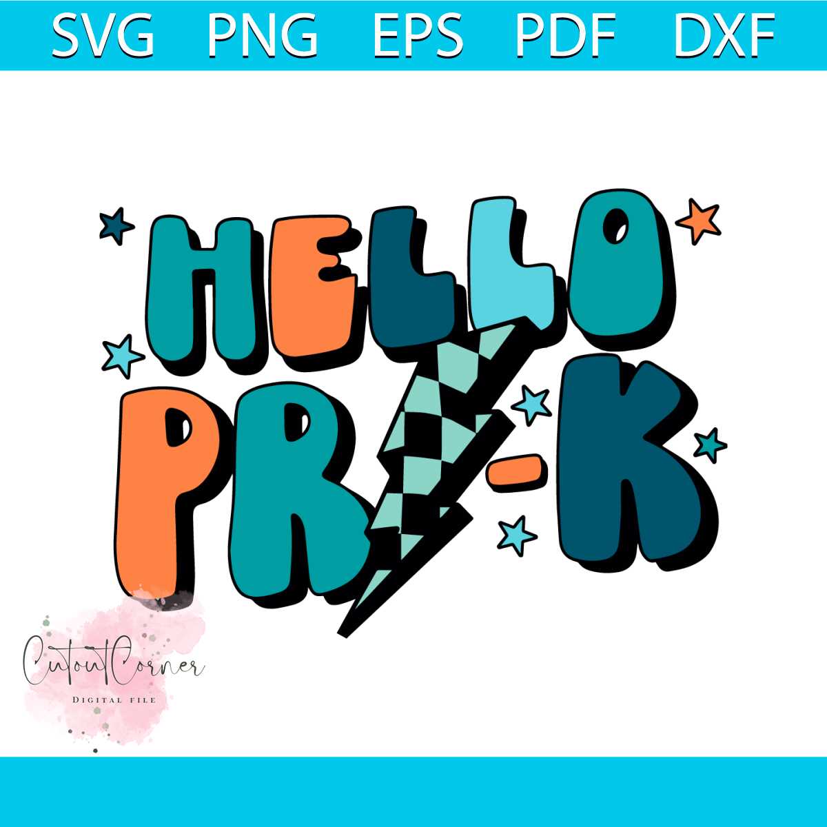 Retro Hello Pre K First Day Of School SVG Graphic Design Fil | Inspire ...