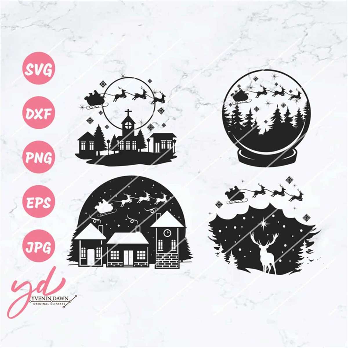 Christmas Village Scene Svg Png | Christmas Scene Svg | Merr | Inspire ...
