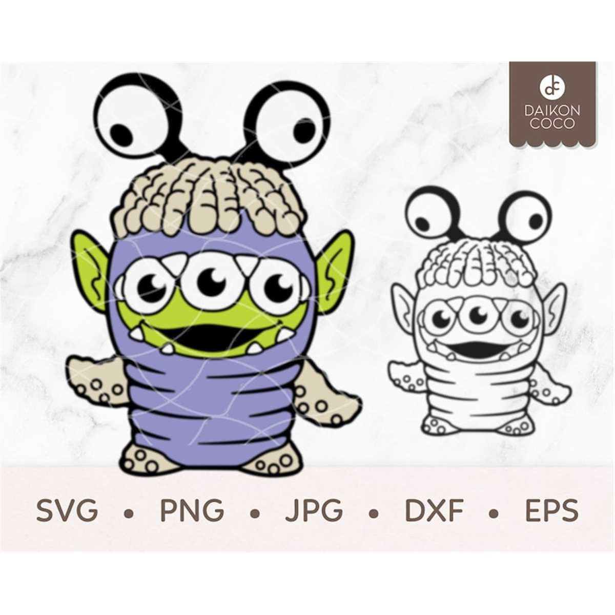 Alien and Boo Remix SVG, Toy Story Alien SVG, Monsters Inc s | Inspire ...
