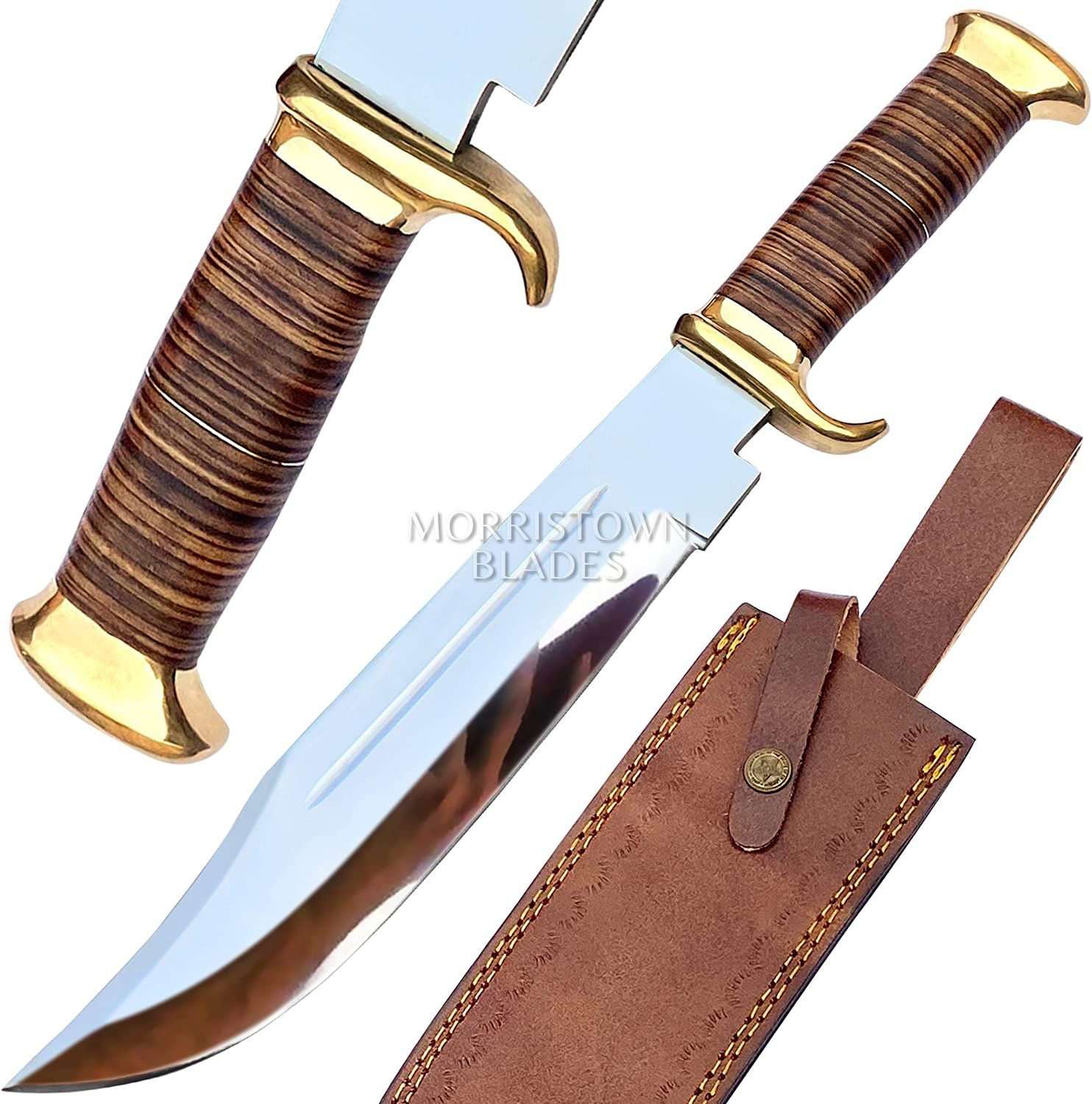 18'' HANDMADE BOWIE KNIFE WITH SHEATH CROCODILE DUNDEE KNIFE Inspire Uplift