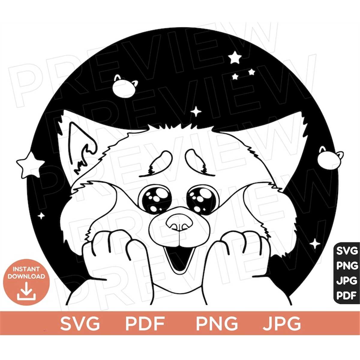 Turning Red Svg, Mei Lee clipart SVG png, Cut File Layered B - Inspire