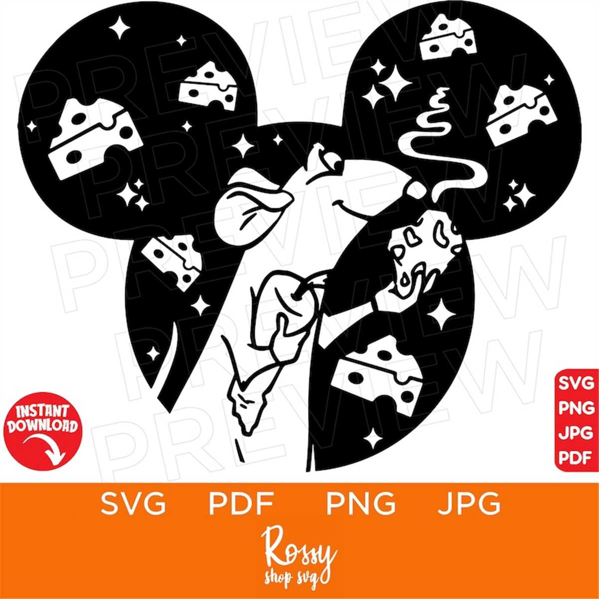 Remy Ratatouille SVG , Disneyland Ears, Clipart, Anyone Can | Inspire ...