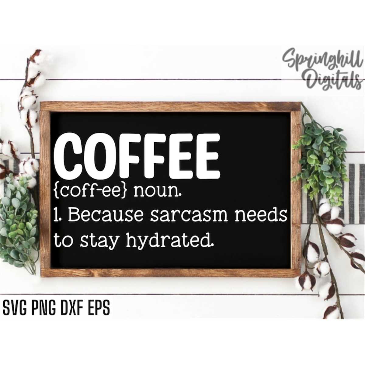 Funny Coffee Definition Cafe Sign Svgs Wooden Coffee Sig Inspire