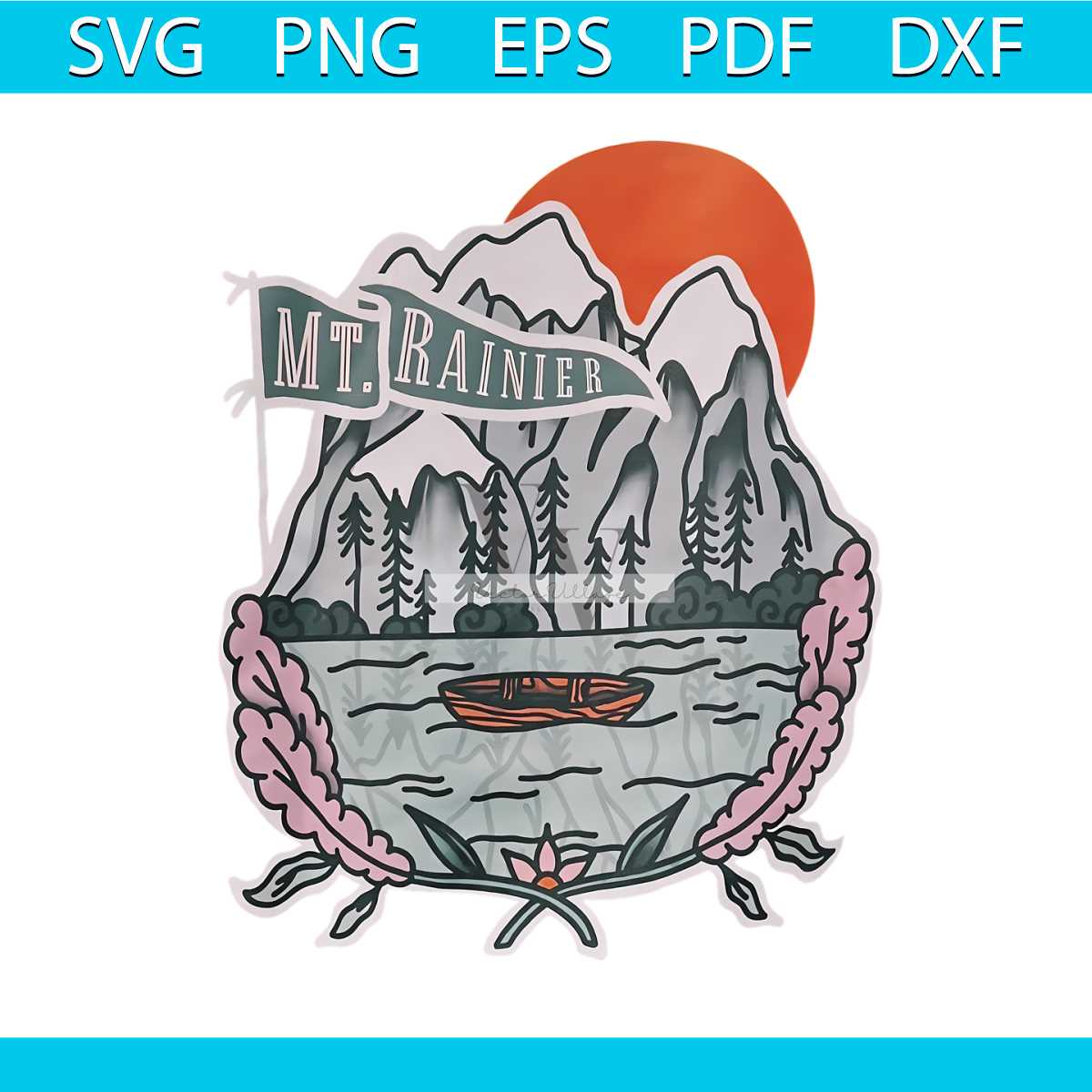 Vintage US Mt Rainier National Park PNG Sublimation Inspire Uplift