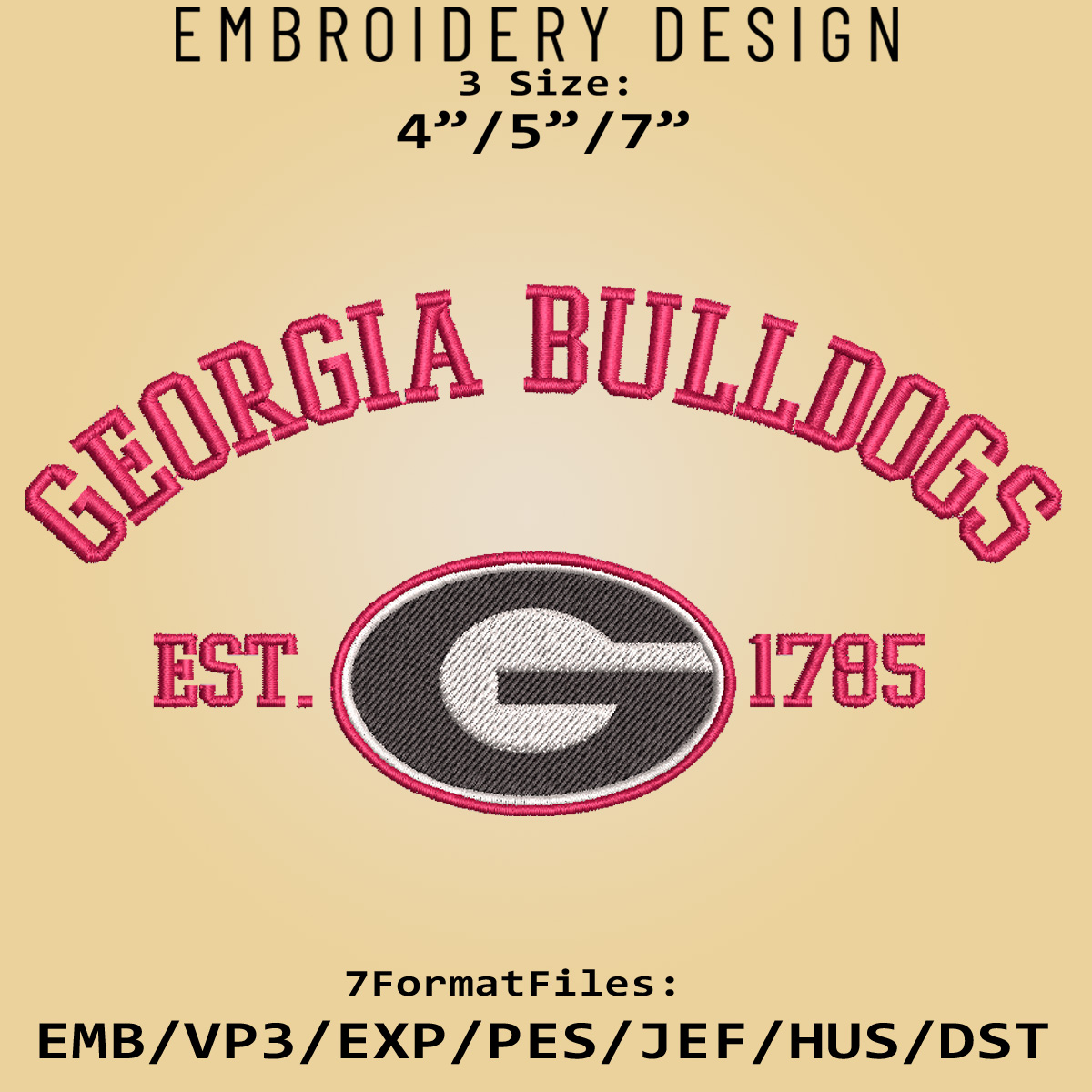 Georgia Bulldogs embroidery design, NCAA Logo Embroidery Fil | Inspire ...