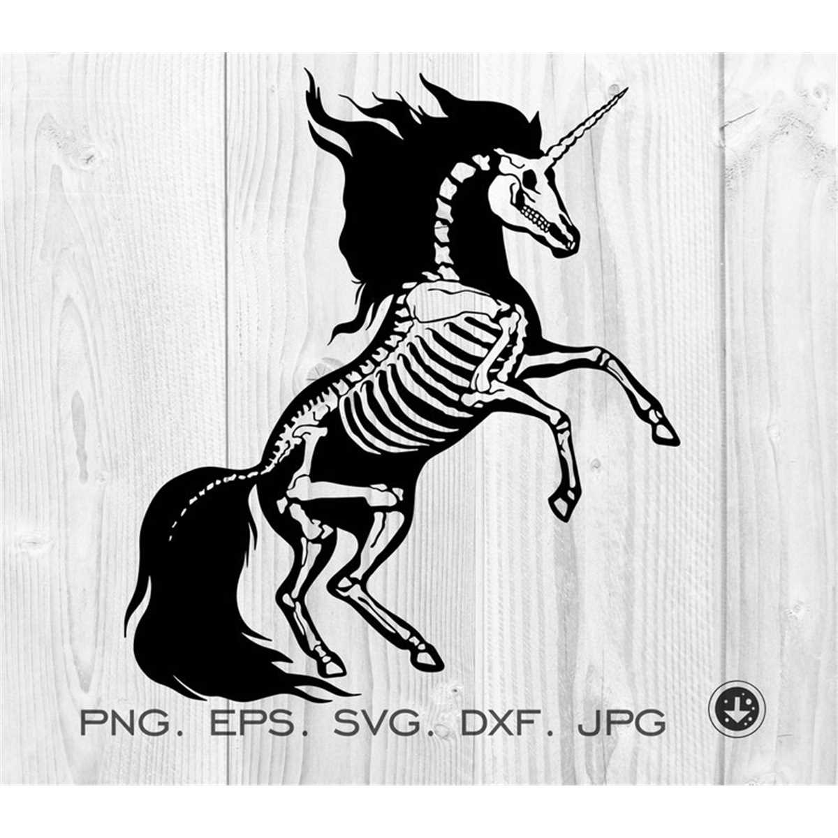 Skeleton Unicorn Svg Silhouette, Horse skeleton, Unicorn Svg - Inspire ...