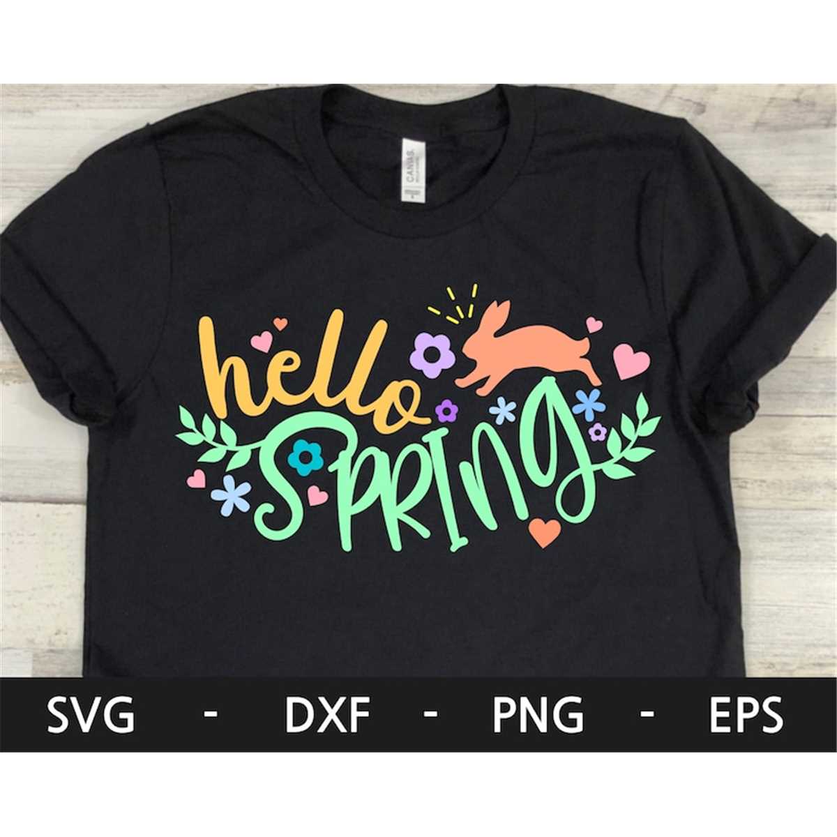 Hello Spring svg,Bunny t shirt svg,Easter svg,Spring svg,Eas | Inspire ...