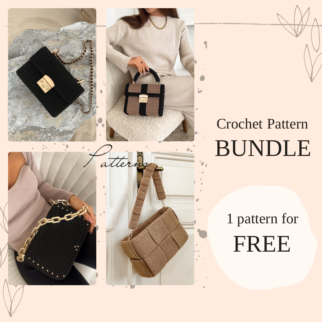 Crochet Pattern Bundle 4 Crochet Bag Pattern Beginner Video - Inspire ...