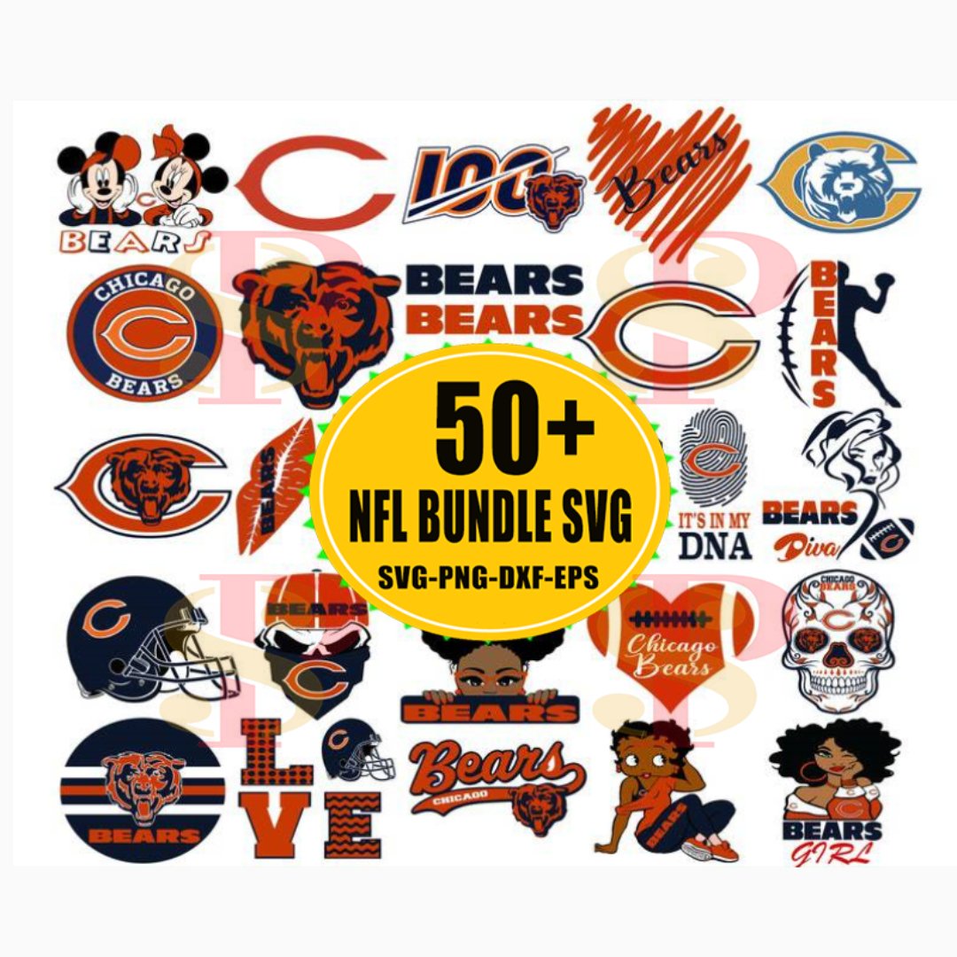 Chicago Bears Svg, Bears Svg, Chicago Bears Logo, Bears Foot Inspire