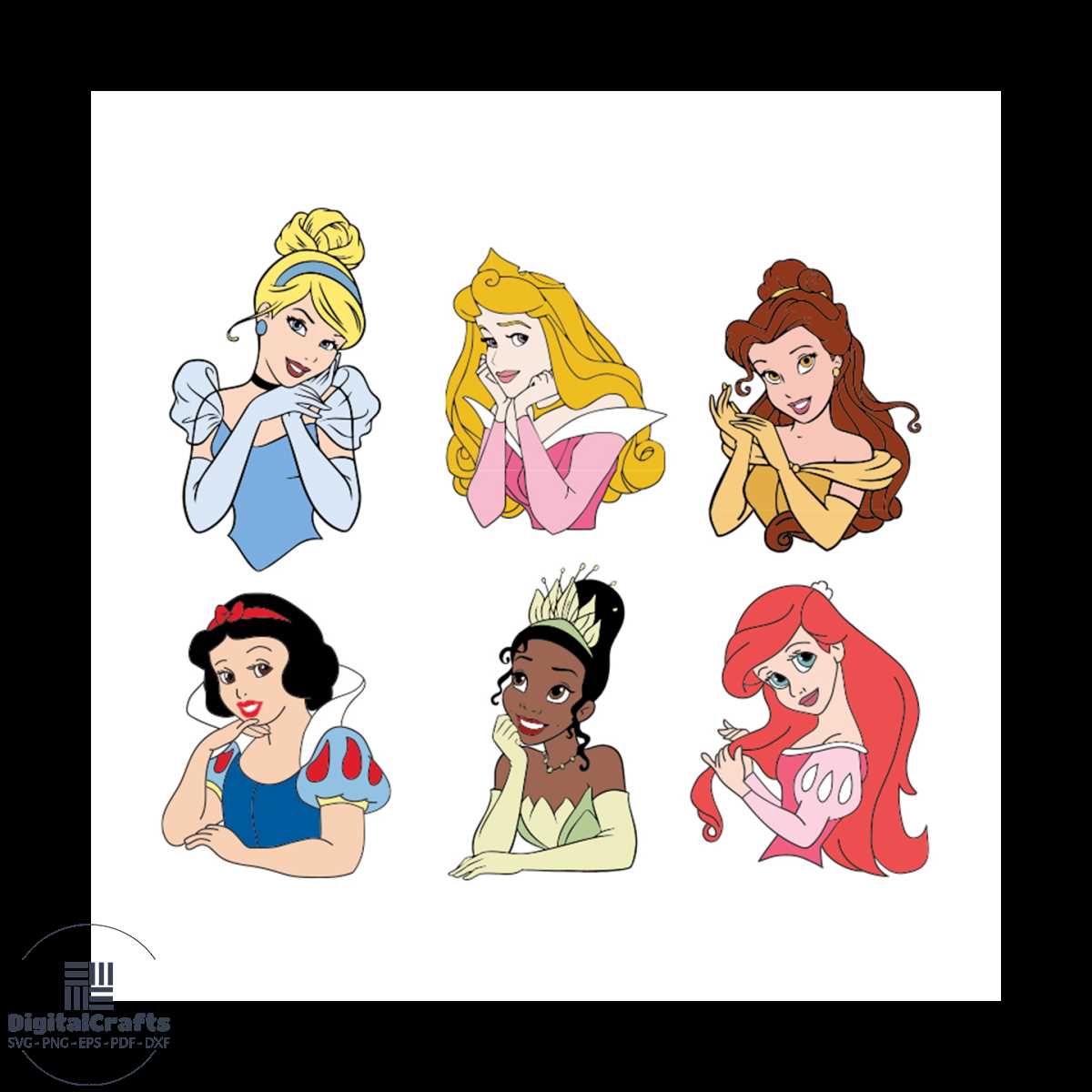 Disney Princess Bundle Svg, Disney Svg, Princess Svg, Pretty - Inspire