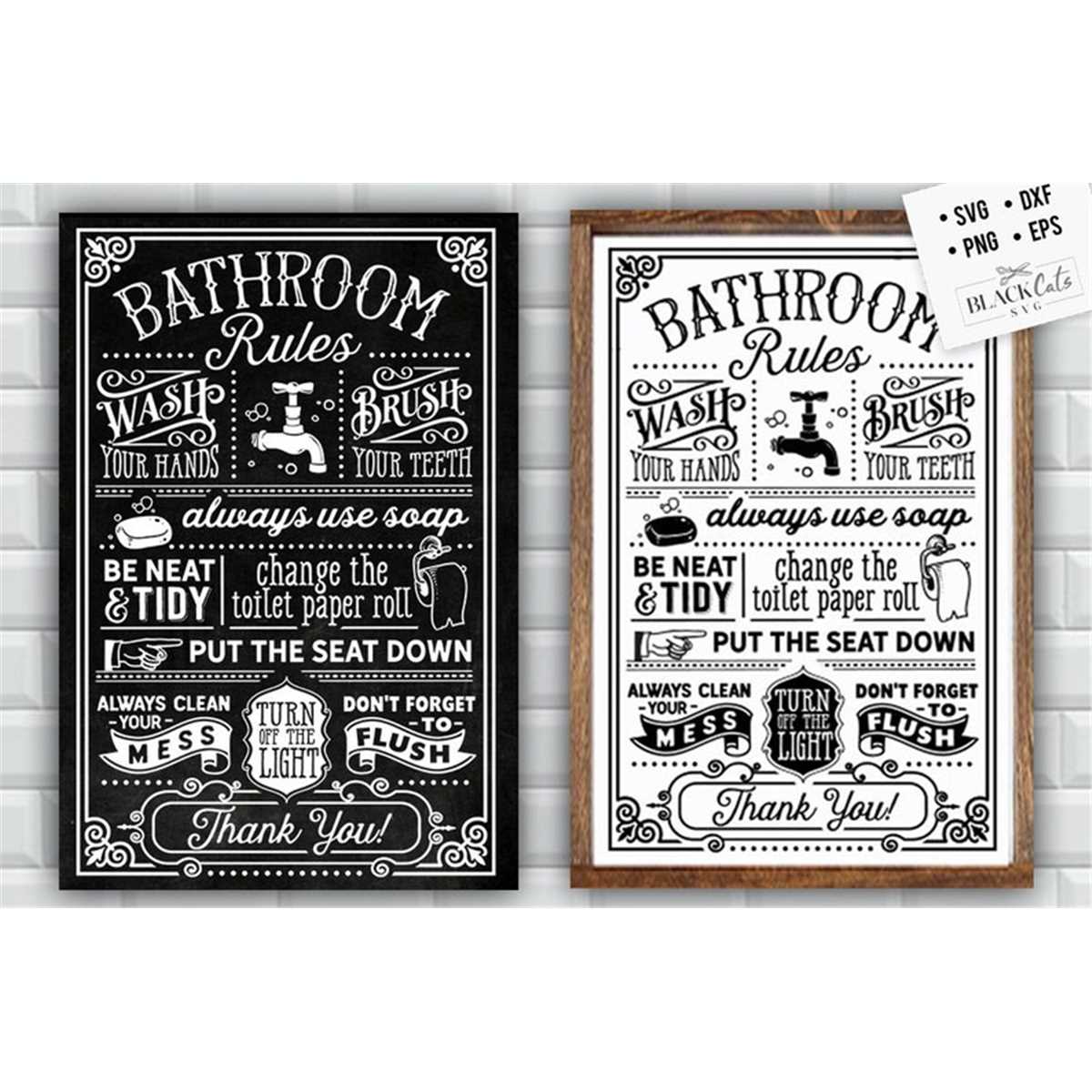 Bathroom Rules SVG, Bathroom Svg, Bath SVG, Rules SVG, Farmh Inspire