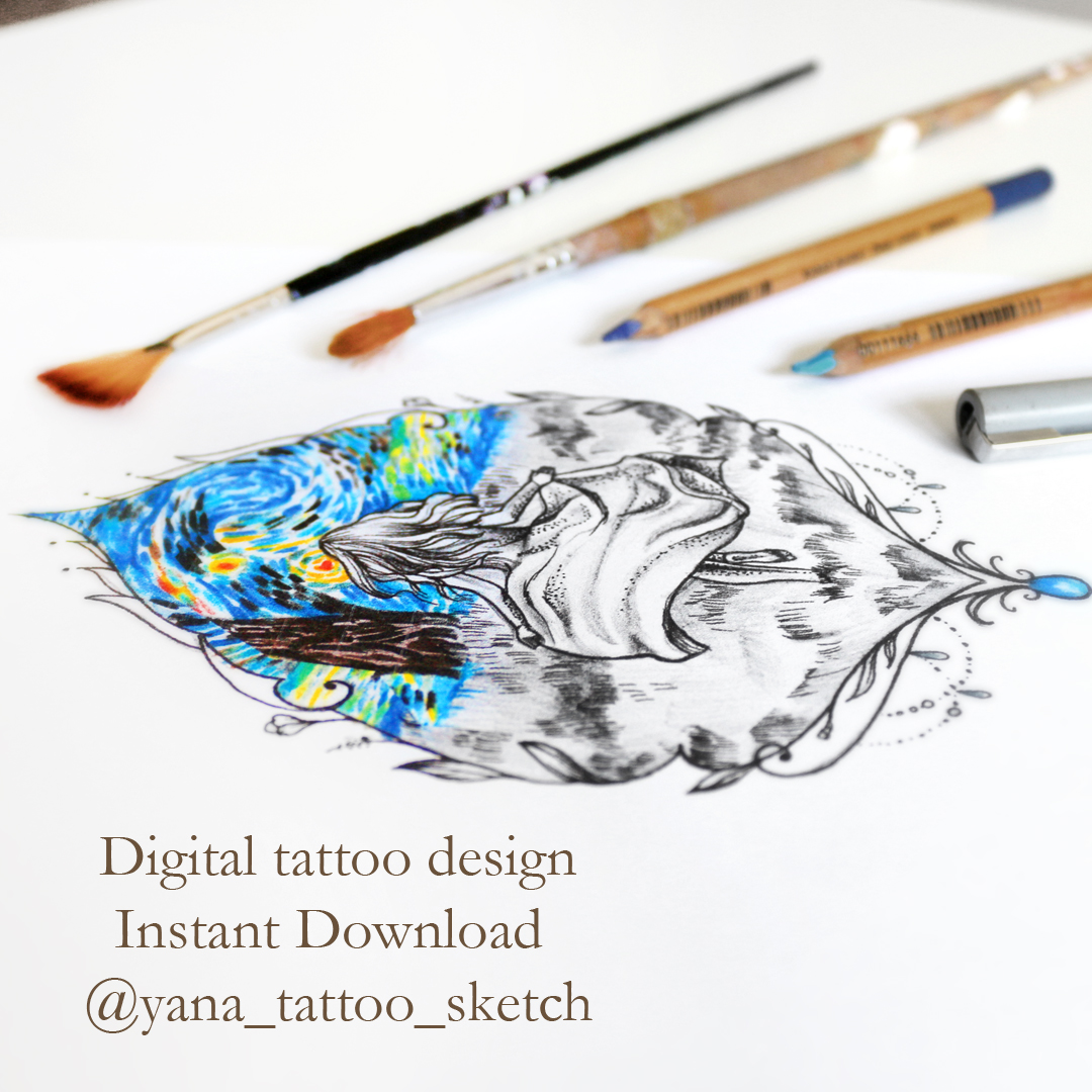 Van Gogh Starry Night Tattoo Design Van Gogh Tattoo Ideas, I | Inspire ...