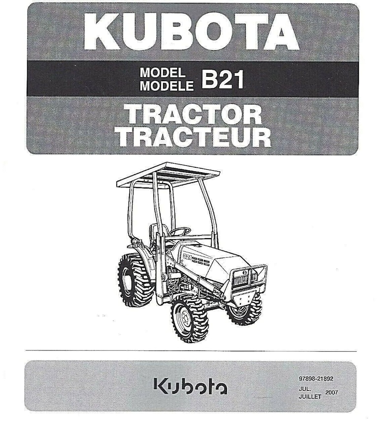 21 Tractor Illustrated Parts Manual Kubota B21 Tractor Inspire Uplift