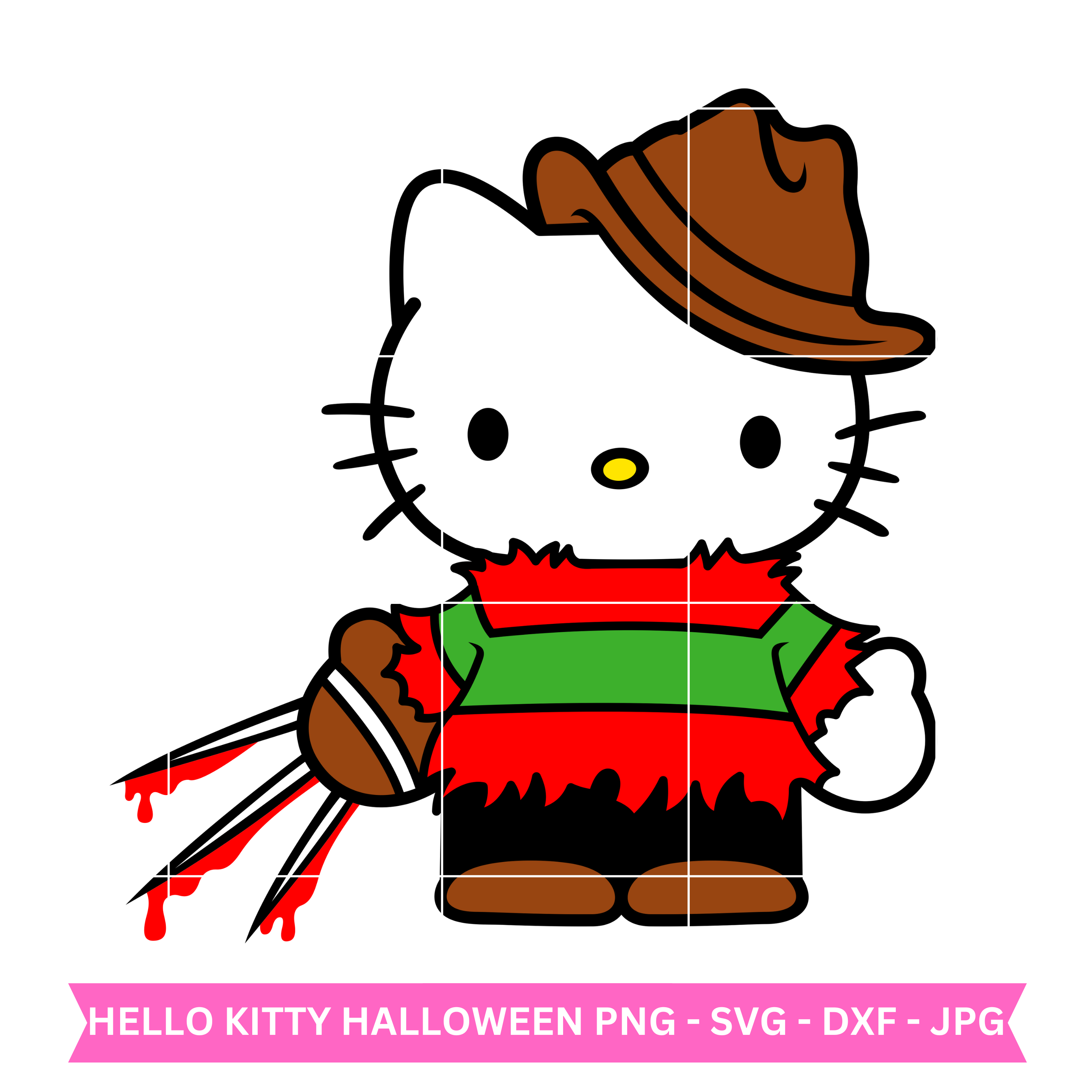 Hello kitty halloween svg smiling jack svg nightmare svg inspire